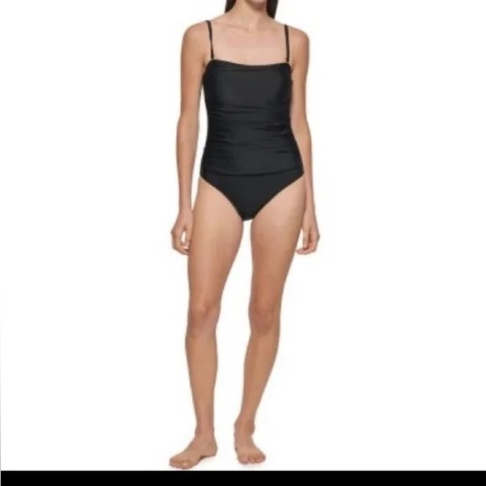 DKNY Women's One Piece Swimsuit Black Small/medium